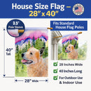Australian Cattle Dog House Flag 28x40 Porch Sleeve Pole Decorative Outside Yard Banner Artwork Wall Hanging, Polyester