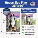 Bernese Mountain Dog House Flag 28x40 Porch Sleeve Pole Decorative Outside Yard Banner Artwork Wall Hanging, Polyester