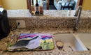Bearded Collie Dish Drying Mat Absorbent Dish Drying Mat Pad for Kitchen Counter Dish Drainer Mat for Countertop, 14 x 21", Multicolor