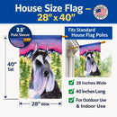 Schnauzer House Flag 28x40 Porch Sleeve Pole Decorative Outside Yard Banner Artwork Wall Hanging, Polyester