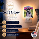 Schnauzer Ceramic Night Light Compact, UL-Certified, Ideal for Bedroom, Bathroom, Nursery, Hallway, Kitchen, 6x4x3, Multicolor