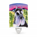 Schnauzer Ceramic Night Light Compact, UL-Certified, Ideal for Bedroom, Bathroom, Nursery, Hallway, Kitchen, 6x4x3, Multicolor