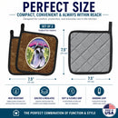 Schnauzer Pot Holder Set of 2 Heat Resistant Quilted Hot Pads 7.5 x 7.5 Inch, Insulated Kitchen Trivets for Cooking & Baking