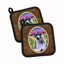 Schnauzer Pot Holder Set of 2 Heat Resistant Quilted Hot Pads 7.5 x 7.5 Inch, Insulated Kitchen Trivets for Cooking & Baking