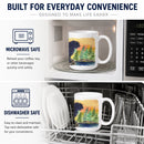 Puli Ceramic Coffee Mug 15 oz Decorative Large C Handle Mug Cup for Tea, Cocoa Hot Chocolate