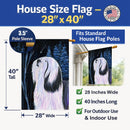 Tibetan Terrier House Flag 28x40 Porch Sleeve Pole Decorative Outside Yard Banner Artwork Wall Hanging, Polyester