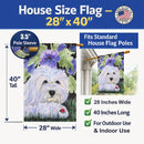 Coton de Tulear House Flag 28x40 Porch Sleeve Pole Decorative Outside Yard Banner Artwork Wall Hanging, Polyester