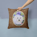 Coton de Tulear Decorative Throw Pillow 14x14 Indoor Outdoor Accent Cushion, Fabric Cover with Insert for Sofa, Bed, Porch & Living Room