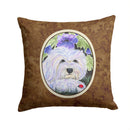 Coton de Tulear Decorative Throw Pillow 14x14 Indoor Outdoor Accent Cushion, Fabric Cover with Insert for Sofa, Bed, Porch & Living Room