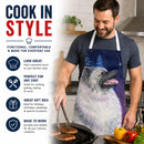 Starry Night Keeshond Apron Cooking Kitchen Server Baking Crafts Gardening for Adult Women Men, Unisex, Large, Multicolor