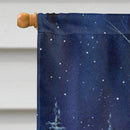 Starry Night Akita House Flag 28x40 Porch Sleeve Pole Decorative Outside Yard Banner Artwork Wall Hanging, Polyester
