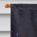 Starry Night Corgi House Flag 28x40 Porch Sleeve Pole Decorative Outside Yard Banner Artwork Wall Hanging, Polyester