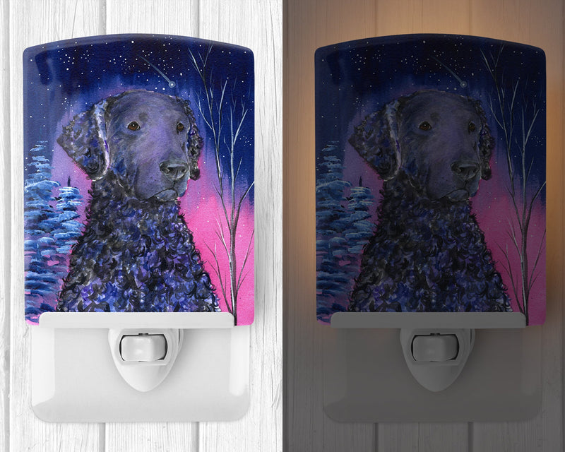 Starry Night Curly Coated Retriever Ceramic Night Light SS8354CNL