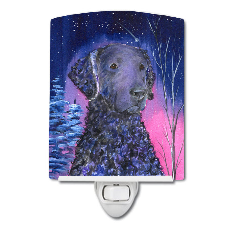 Starry Night Curly Coated Retriever Ceramic Night Light SS8354CNL