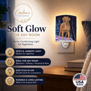 Starry Night Chesapeake Bay Retriever Ceramic Night Light Compact, UL-Certified, Ideal for Bedroom, Bathroom, Nursery, Hallway, Kitchen, 6x4x3, Multicolor