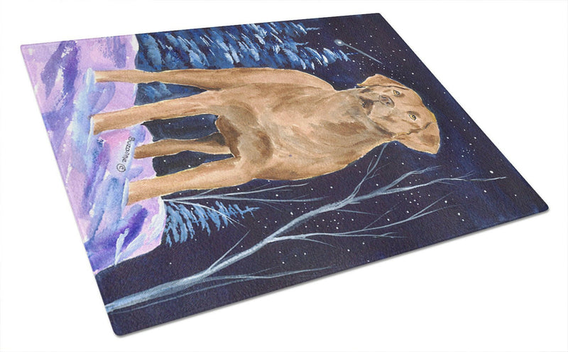 Starry Night Chesapeake Bay Retriever Glass Cutting Board Large