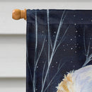 Starry Night Clumber Spaniel House Flag 28x40 Porch Sleeve Pole Decorative Outside Yard Banner Artwork Wall Hanging, Polyester