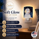 Starry Night Clumber Spaniel Ceramic Night Light Compact, UL-Certified, Ideal for Bedroom, Bathroom, Nursery, Hallway, Kitchen, 6x4x3, Multicolor