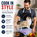 Starry Night Australian Shepherd Apron Cooking Kitchen Server Baking Crafts Gardening for Adult Women Men, Unisex, Large, Multicolor