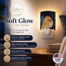 Starry Night Brussels Griffon Ceramic Night Light Compact, UL-Certified, Ideal for Bedroom, Bathroom, Nursery, Hallway, Kitchen, 6x4x3, Multicolor