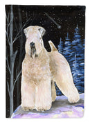 Starry Night Wheaten Terrier Soft Coated House Flag 28x40 Porch Sleeve Pole Decorative Outside Yard Banner Artwork Wall Hanging, Polyester