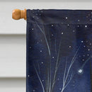 Starry Night Border Collie House Flag 28x40 Porch Sleeve Pole Decorative Outside Yard Banner Artwork Wall Hanging, Polyester