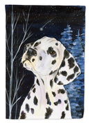 Starry Night Dalmatian House Flag 28x40 Porch Sleeve Pole Decorative Outside Yard Banner Artwork Wall Hanging, Polyester