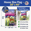 Basenji House Flag 28x40 Porch Sleeve Pole Decorative Outside Yard Banner Artwork Wall Hanging, Polyester