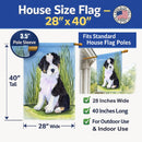 Australian Shepherd House Flag 28x40 Porch Sleeve Pole Decorative Outside Yard Banner Artwork Wall Hanging, Polyester