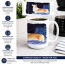 Starry Night Corgi Ceramic Coffee Mug 15 oz Decorative Large C Handle Mug Cup for Tea, Cocoa Hot Chocolate