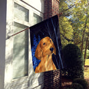 Starry Night Dachshund House Flag 28x40 Porch Sleeve Pole Decorative Outside Yard Banner Artwork Wall Hanging, Polyester