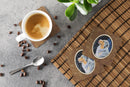 Starry Night Australian Shepherd Foam Coasters Set of 4 Cup Coasters for Indoor Outdoor, Tabletop Protection, Anti Slip, Mouse pad Material