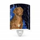 Starry Night Chesapeake Bay Retriever Ceramic Night Light Compact, UL-Certified, Ideal for Bedroom, Bathroom, Nursery, Hallway, Kitchen, 6x4x3, Multicolor