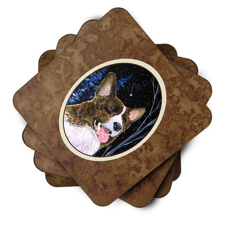 Starry Night Corgi Foam Coasters Set of 4