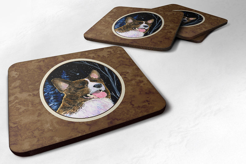 Starry Night Corgi Foam Coasters Set of 4