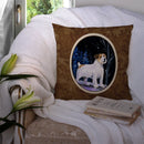 Starry Night Jack Russell Terrier Decorative Throw Pillow 14x14 Indoor Outdoor Accent Cushion, Fabric Cover with Insert for Sofa, Bed, Porch & Living Room