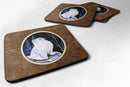 Starry Night American Eskimo Foam Coasters Set of 4 Cup Coasters for Indoor Outdoor, Tabletop Protection, Anti Slip, Mouse pad Material
