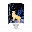 Starry Night Golden Retriever Ceramic Night Light Compact, UL-Certified, Ideal for Bedroom, Bathroom, Nursery, Hallway, Kitchen, 6x4x3, Multicolor