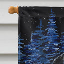 Starry Night Bernese Mountain Dog House Flag 28x40 Porch Sleeve Pole Decorative Outside Yard Banner Artwork Wall Hanging, Polyester