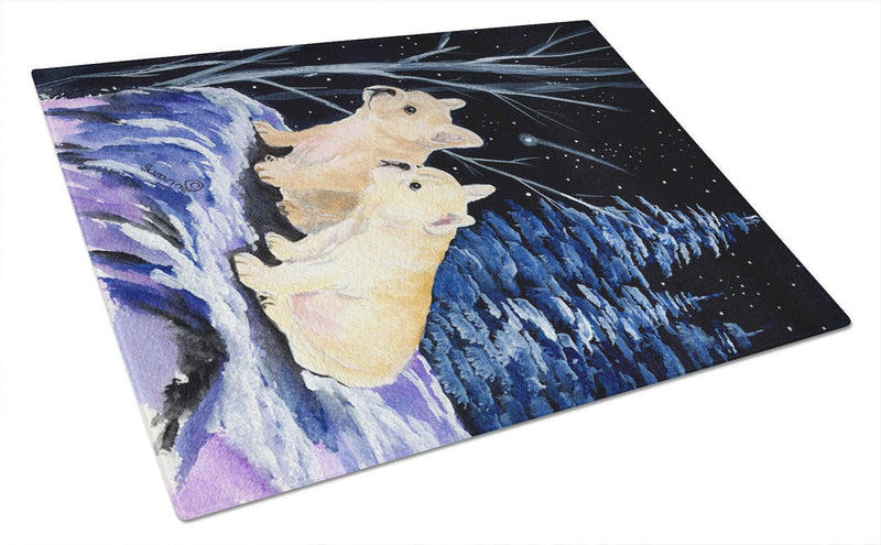 Starry Night French Bulldog Glass Cutting Board Large