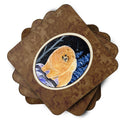Starry Night Pomeranian Foam Coasters Set of 4 Cup Coasters for Indoor Outdoor, Tabletop Protection, Anti Slip, Mouse pad Material