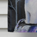 Starry Night Bichon Frise House Flag 28x40 Porch Sleeve Pole Decorative Outside Yard Banner Artwork Wall Hanging, Polyester