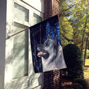 Starry Night Norwegian Elkhound House Flag 28x40 Porch Sleeve Pole Decorative Outside Yard Banner Artwork Wall Hanging, Polyester