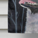 Starry Night Norwegian Elkhound House Flag 28x40 Porch Sleeve Pole Decorative Outside Yard Banner Artwork Wall Hanging, Polyester