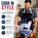 Starry Night Siberian Husky Apron Cooking Kitchen Server Baking Crafts Gardening for Adult Women Men, Unisex, Large, Multicolor