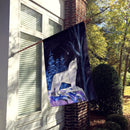 Starry Night Siberian Husky House Flag 28x40 Porch Sleeve Pole Decorative Outside Yard Banner Artwork Wall Hanging, Polyester