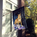 Starry Night Australian Cattle Dog House Flag 28x40 Porch Sleeve Pole Decorative Outside Yard Banner Artwork Wall Hanging, Polyester