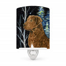 Starry Night Chesapeake Bay Retriever Ceramic Night Light Compact, UL-Certified, Ideal for Bedroom, Bathroom, Nursery, Hallway, Kitchen, 6x4x3, Multicolor