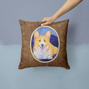 Corgi Decorative Throw Pillow 14x14 Indoor Outdoor Accent Cushion, Fabric Cover with Insert for Sofa, Bed, Porch & Living Room