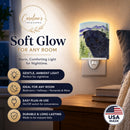 Pug Ceramic Night Light Compact, UL-Certified, Ideal for Bedroom, Bathroom, Nursery, Hallway, Kitchen, 6x4x3, Multicolor